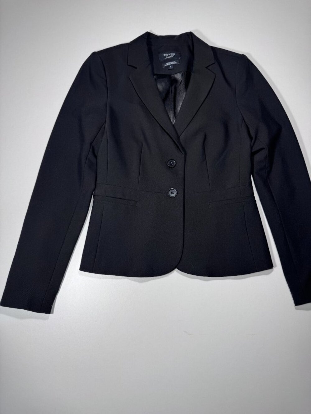 RW&CO Black Stretch Tailored Blazer Jacket Size 0 Career Office Chic - Picture 2 of 10